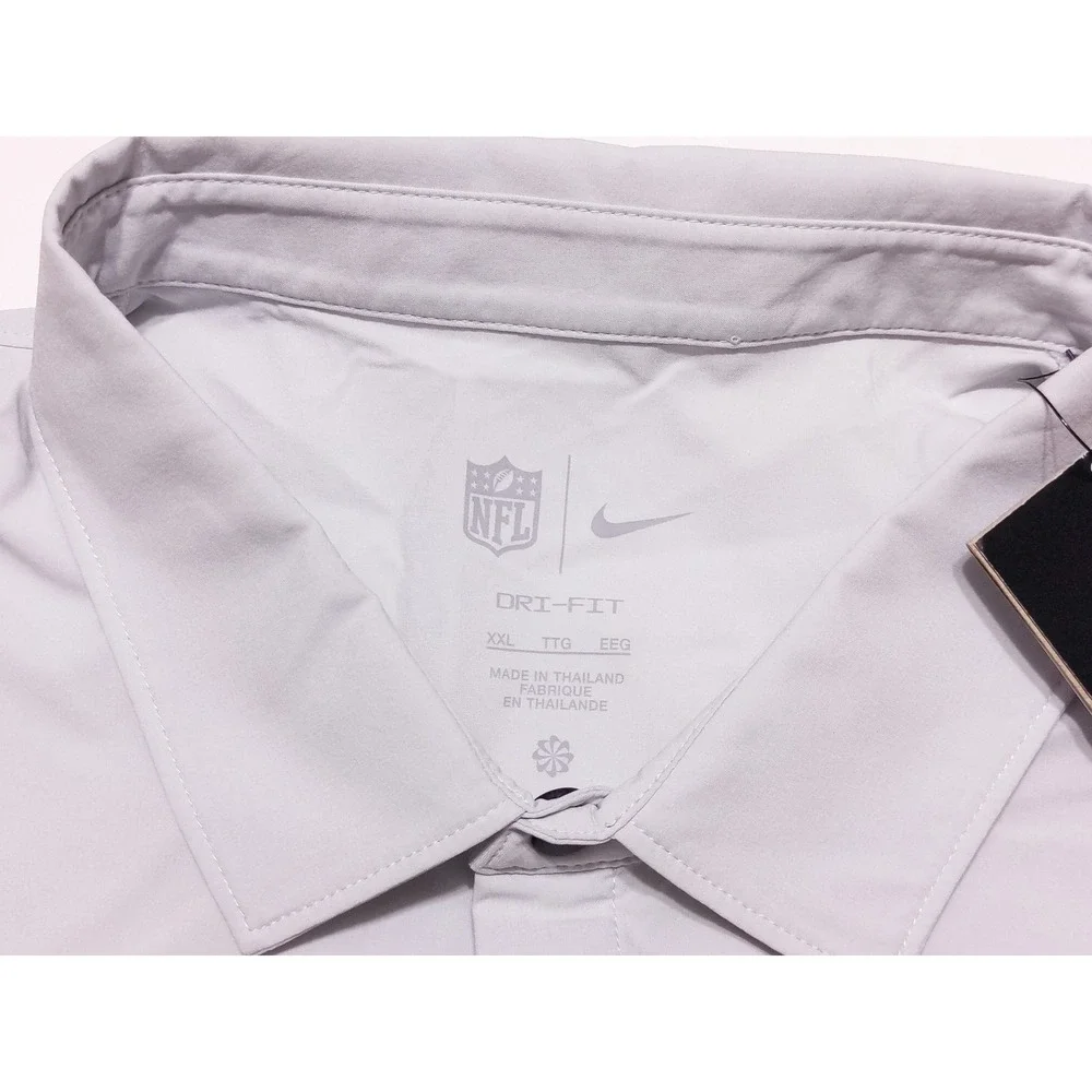 NIKE New Orleans Saints‎ NFL Polo Shirt Light Gray Men's XXL 2XL ~ New